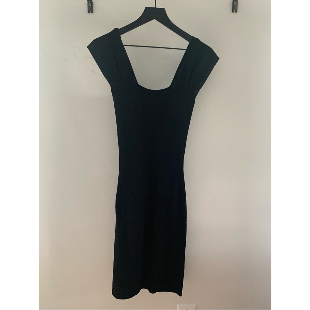 Black shoulder dress
